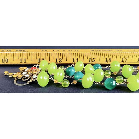 Artisan Double Strand Jade & Citrine necklace - Picture 5 of 6